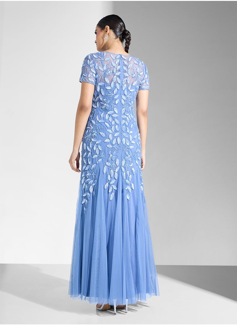 Embellished Tiered Dress