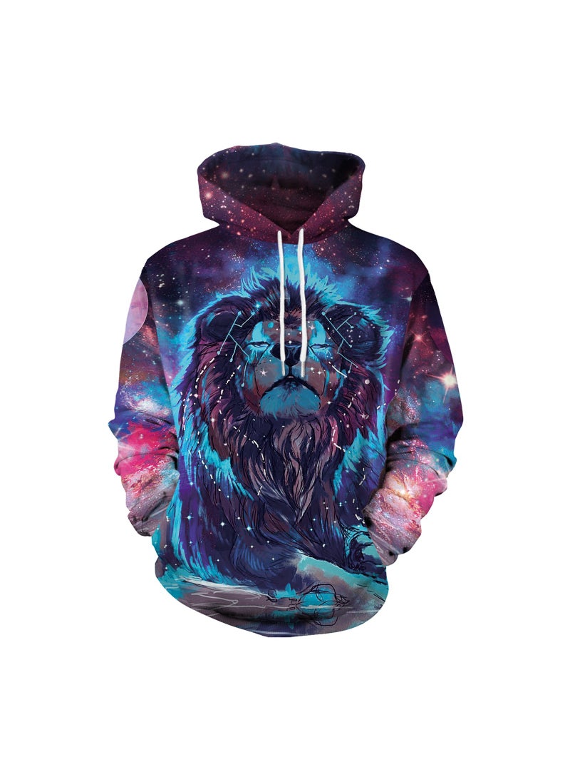 Star Sky Leo Large Long Sleeve Hooded Sweater