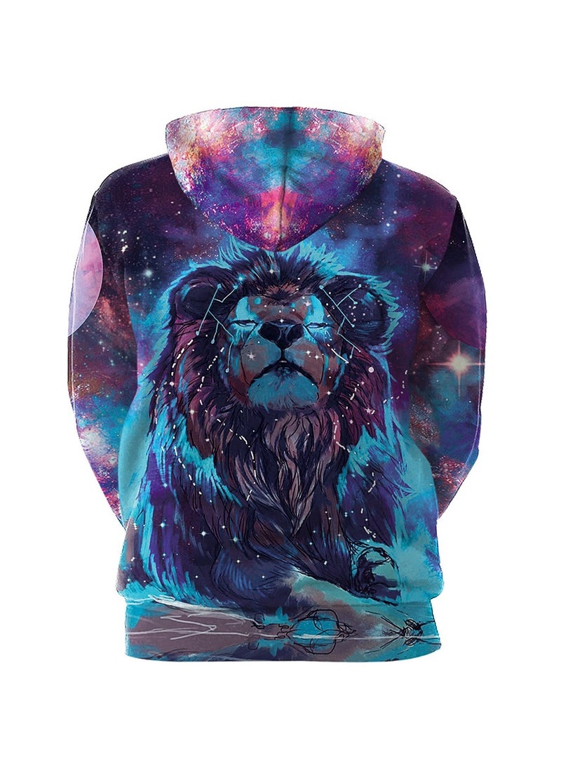Star Sky Leo Large Long Sleeve Hooded Sweater