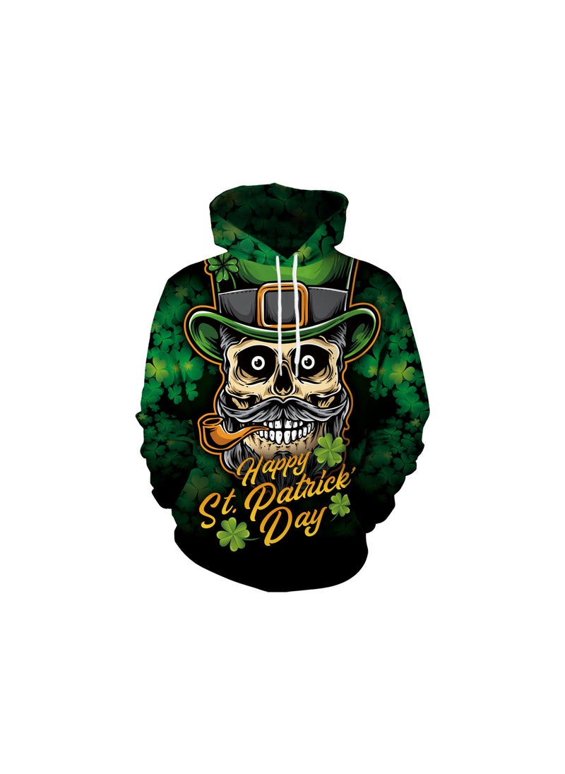 Animal Printed Green Hooded Hoodie