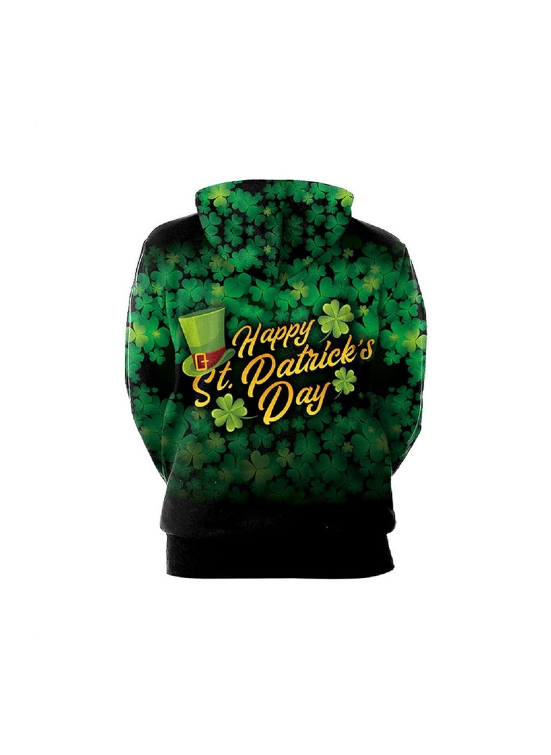 Animal Printed Green Hooded Hoodie