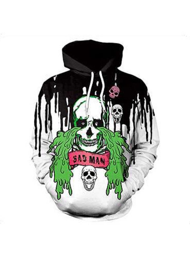 Skull Head Loose Fit Digital Printed Hoodie