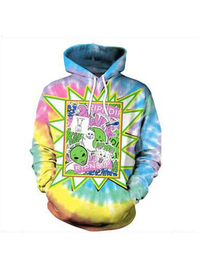 Skull Head Loose Fit Digital Printed Hoodie