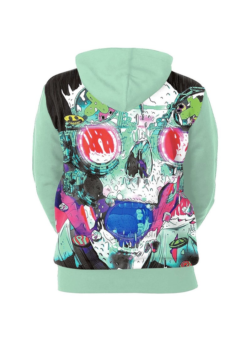 Digital Printed Pullover Long Sleeved Hoodie