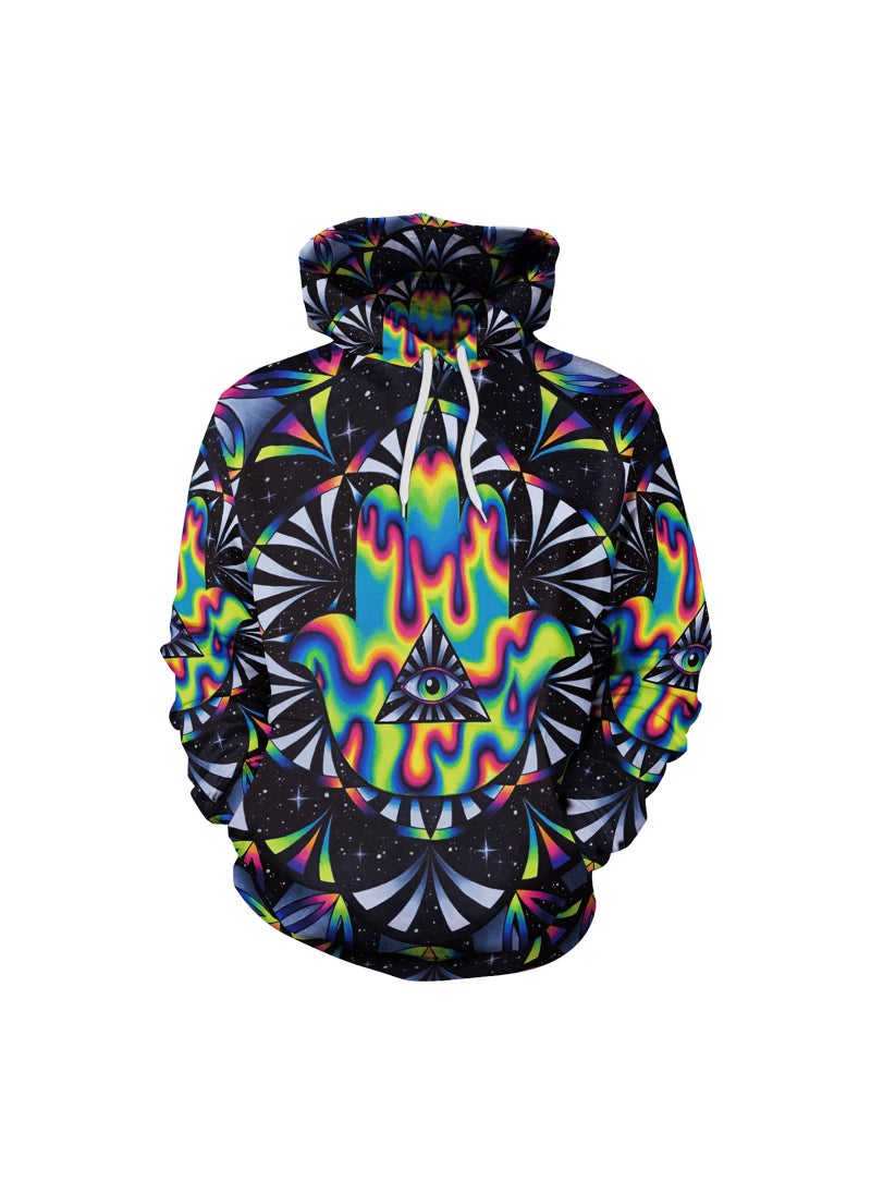 Digital Printed Loose Hooded Sweater