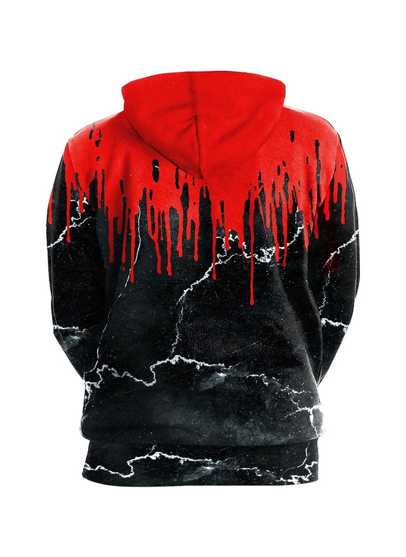 Skull Head Loose Fit Digital Printed Hoodie