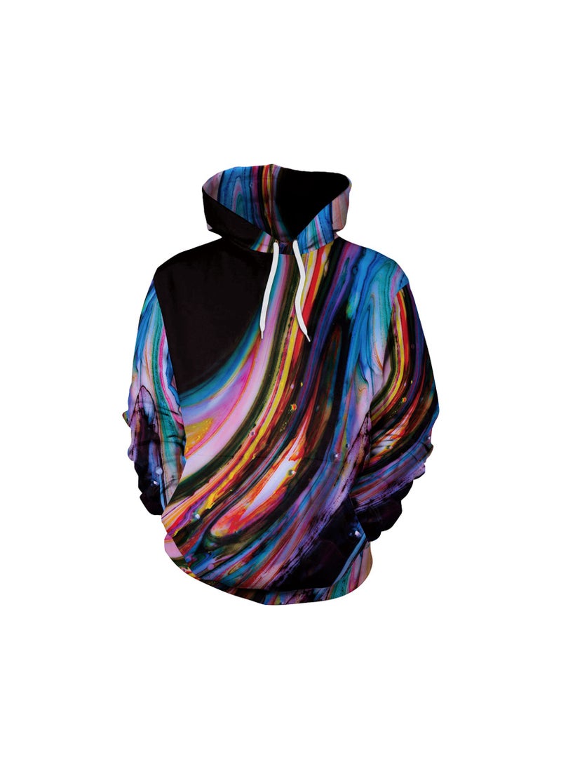Single Piece Digital Printed Hooded Long Sleeved Sweater
