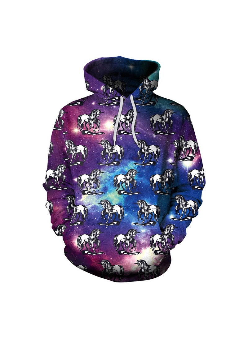Digital Printed Loose Hooded Sweater