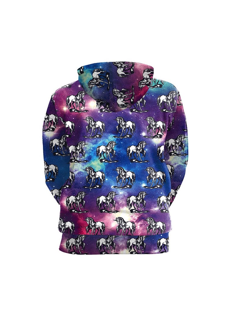 Digital Printed Loose Hooded Sweater
