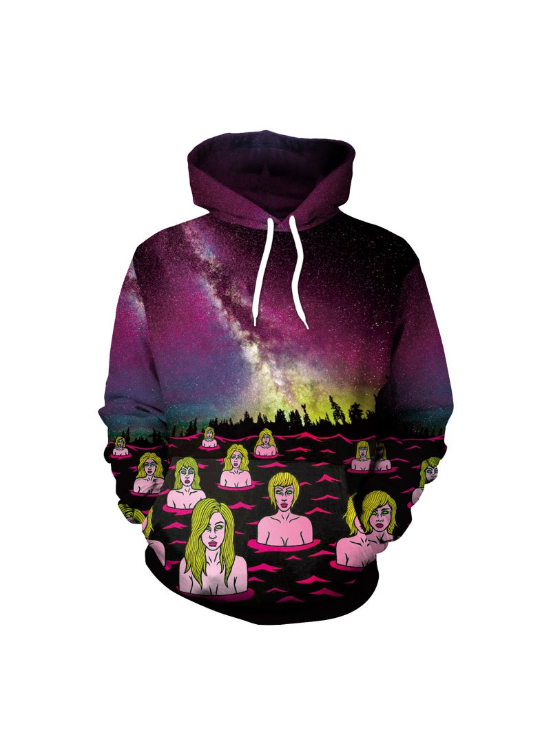 Loose Hooded 3D Digital Printed Sweater