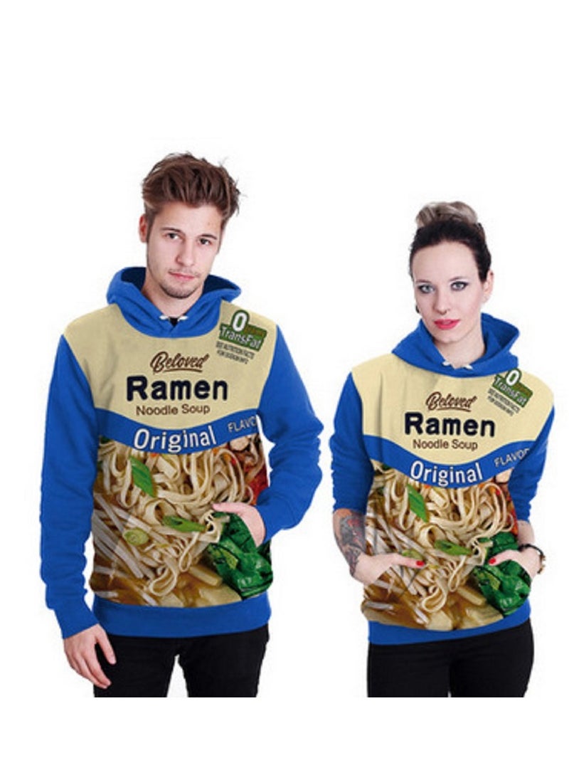 Single Piece Digital Printed Hooded Long Sleeved Sweater