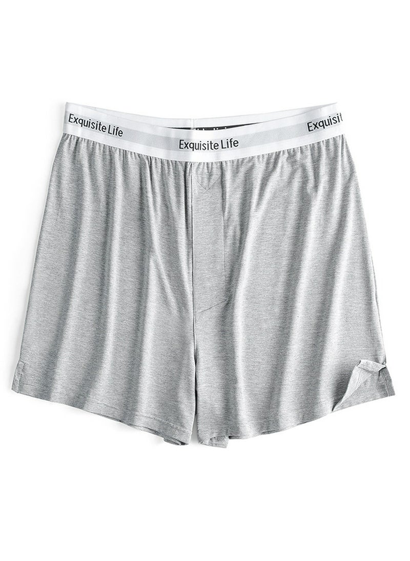 Men's Loose Boxer Shorts Underwear For Men Classic Relaxed Shorts Light Grey