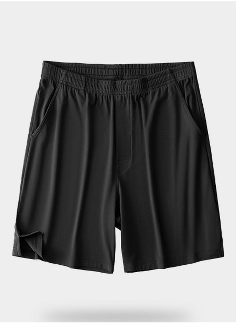 Men's Solid Color Boxer Shorts Underwear For Men Classic Relaxed Fit Shorts Black