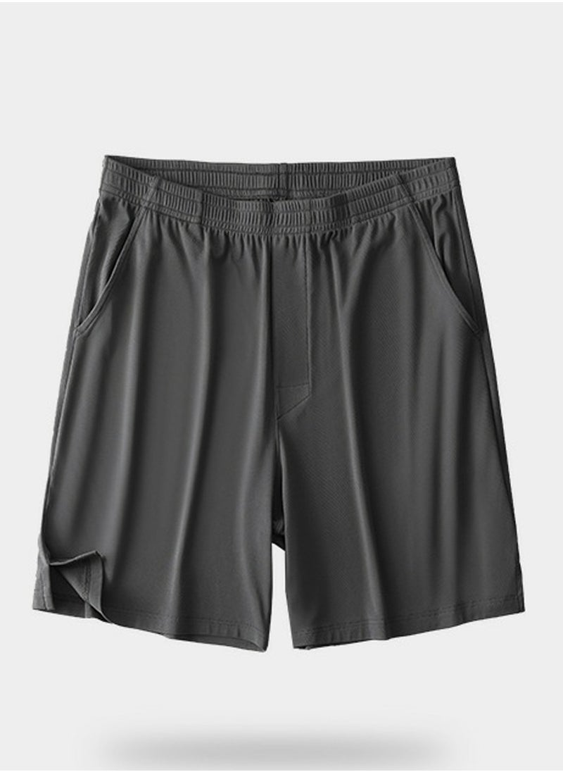 Men's Solid Color Boxer Shorts Underwear For Men Classic Relaxed Fit Shorts Deep Grey