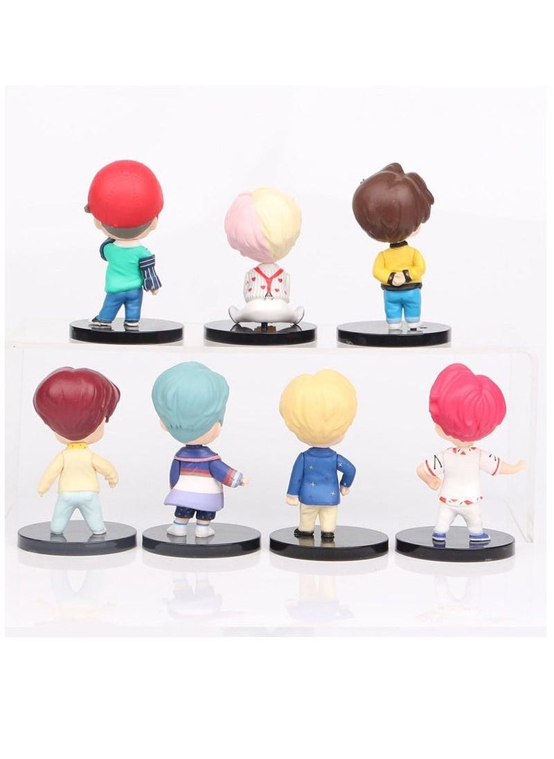 7-Piece BTS Bangton boys miniature statue series model desktop car ornaments