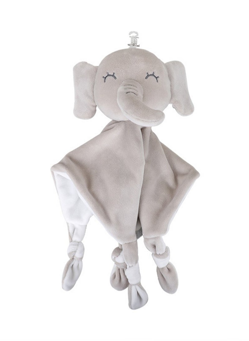 Cartoon Elephant Toddler Soothing Towel Figure Handkerchief Plush Toy Grey