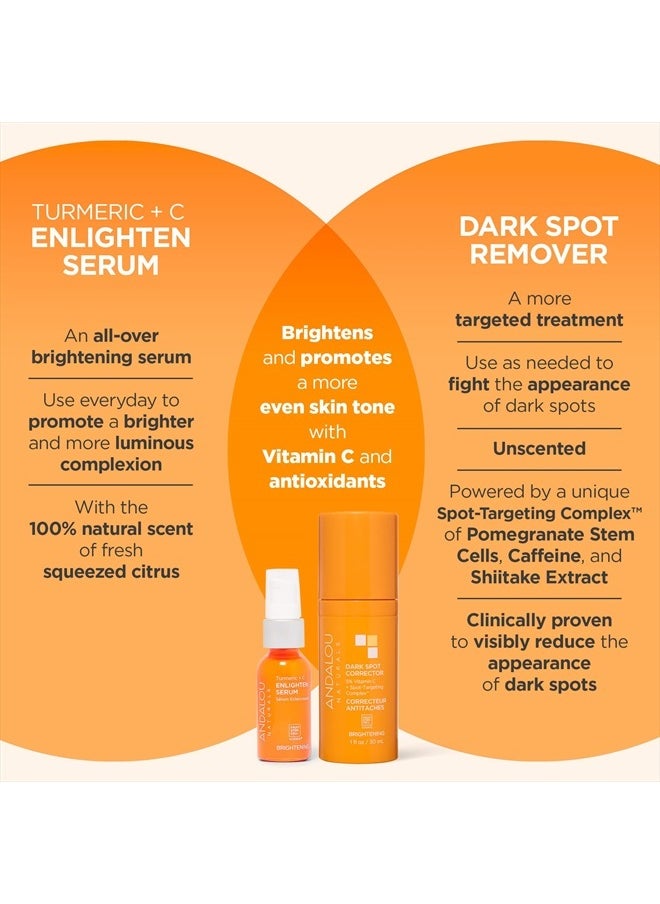 Turmeric + C Enlighten Serum, Skin Brightening with Vitamin C & Turmeric, Anti-Aging Care, Diminish Sun Damage, Lighten Skin, 1.1 Fl Oz.