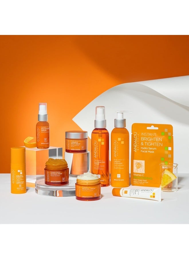 Turmeric + C Enlighten Serum, Skin Brightening with Vitamin C & Turmeric, Anti-Aging Care, Diminish Sun Damage, Lighten Skin, 1.1 Fl Oz.