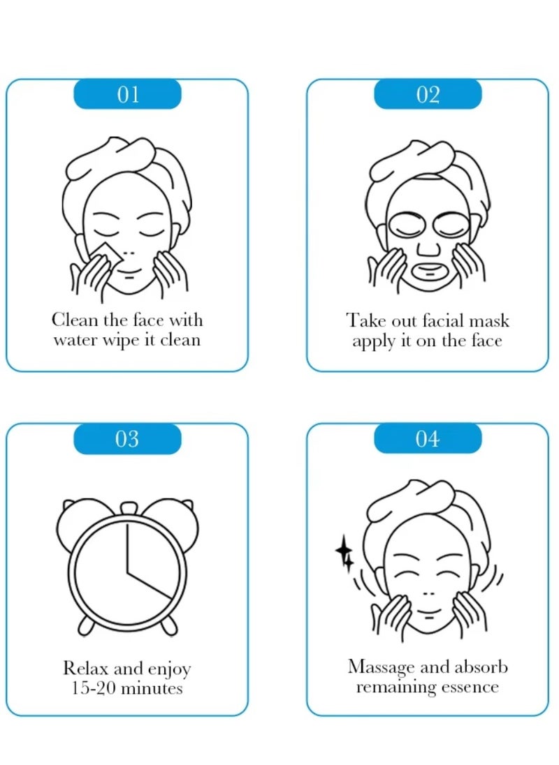 10 Pcs Soothing Repair Capsule Vitamin E Mask Set Hydration Moisturizing Repair Whitening Freckle Smooth Skin Facial Mask Brighten Skin Care Sheet Face Mask for Women and Men Water Fit Face Skin