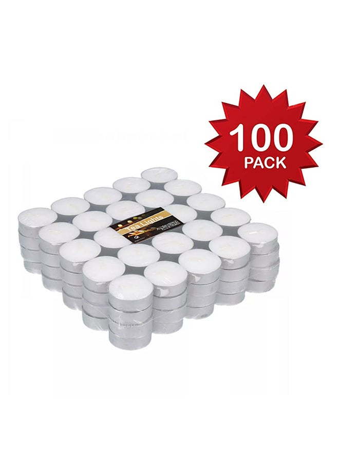 100-Piece Candle White/Silver 38mm