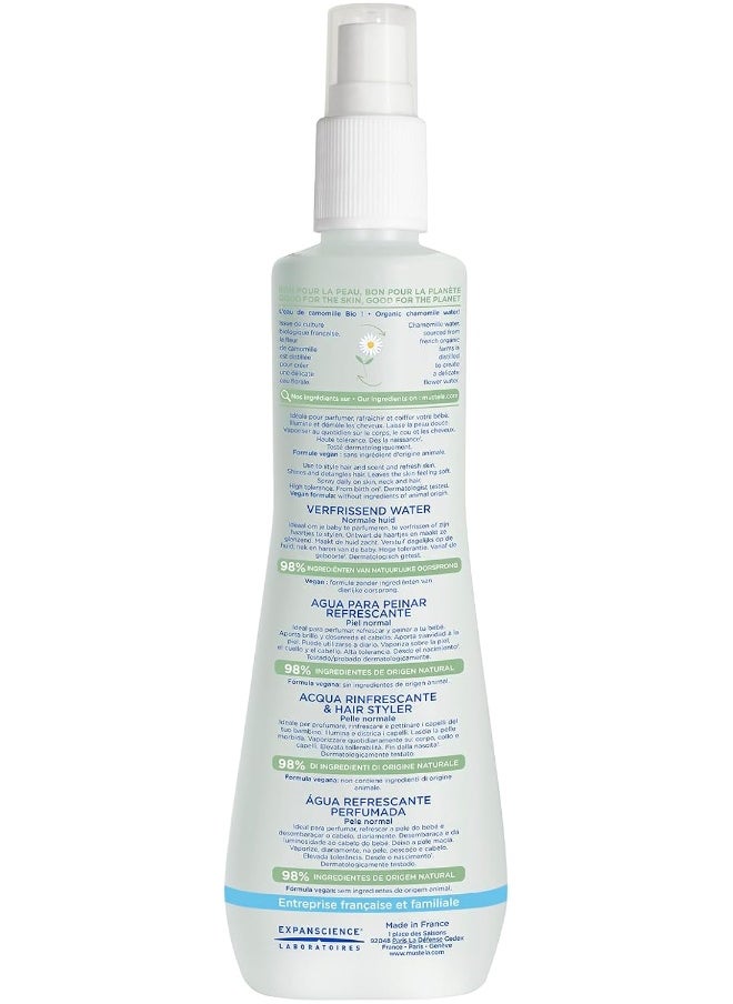 Mustela Baby Hair Styler & Skin Freshener - with Natural Avocado & Chamomile Water - Vegan & Hypoallergenic - 6.76 fl. oz.