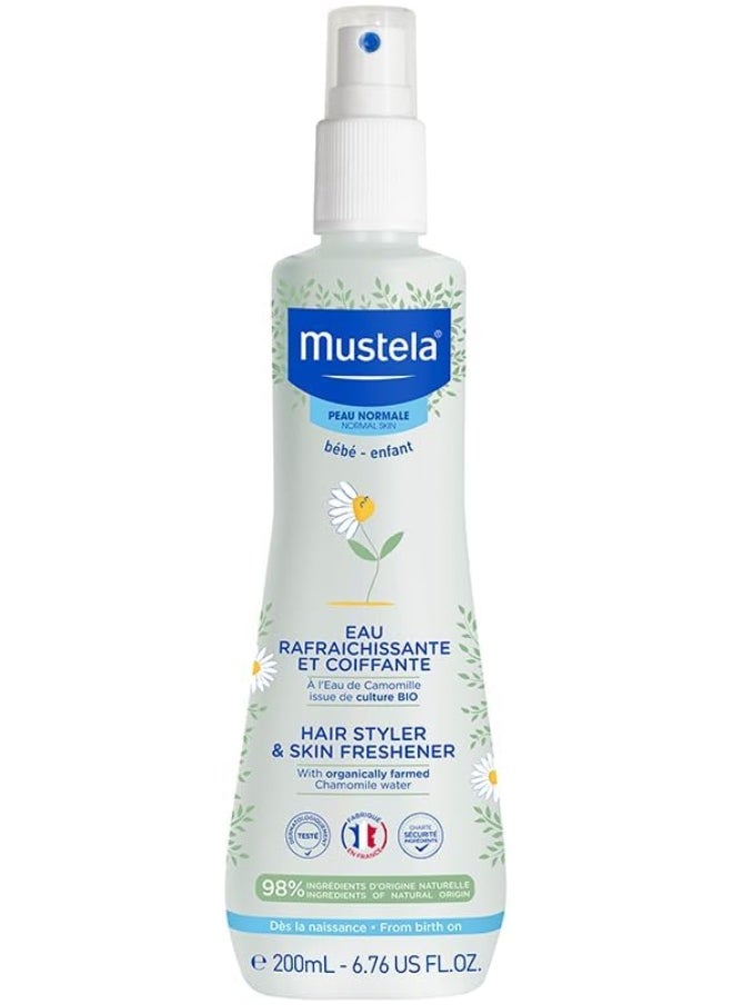 Mustela Baby Hair Styler & Skin Freshener - with Natural Avocado & Chamomile Water - Vegan & Hypoallergenic - 6.76 fl. oz.