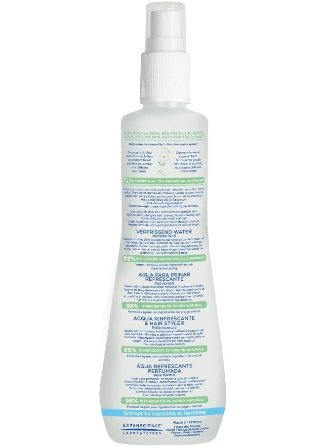 Mustela Baby Hair Styler & Skin Freshener - with Natural Avocado & Chamomile Water - Vegan & Hypoallergenic - 6.76 fl. oz.