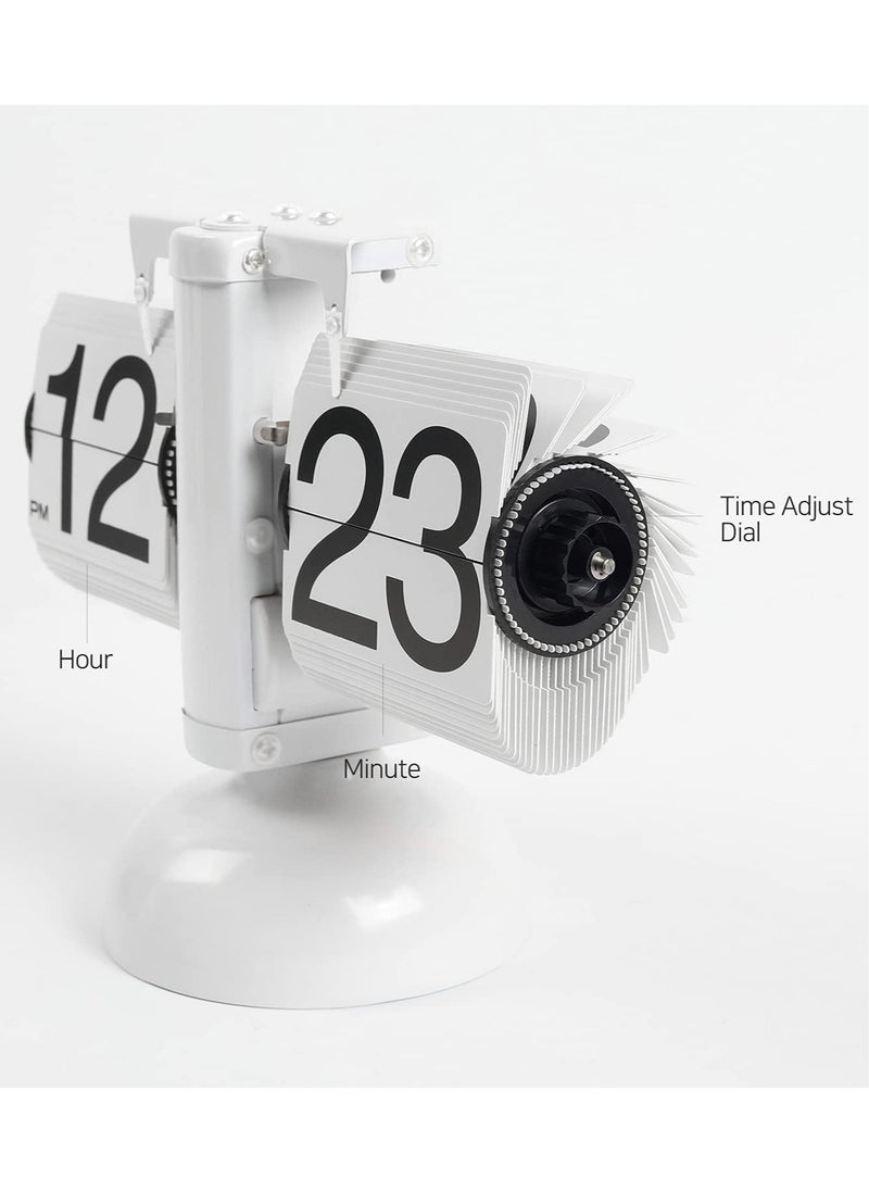 Automatic Flip Desk Clock, Desktop Clock, Retro Vintage, Large Number Display, Battery Powered, Internal Gear Operation, Home Decoration, for Home, Office, School, Hotel, Coffee Shop