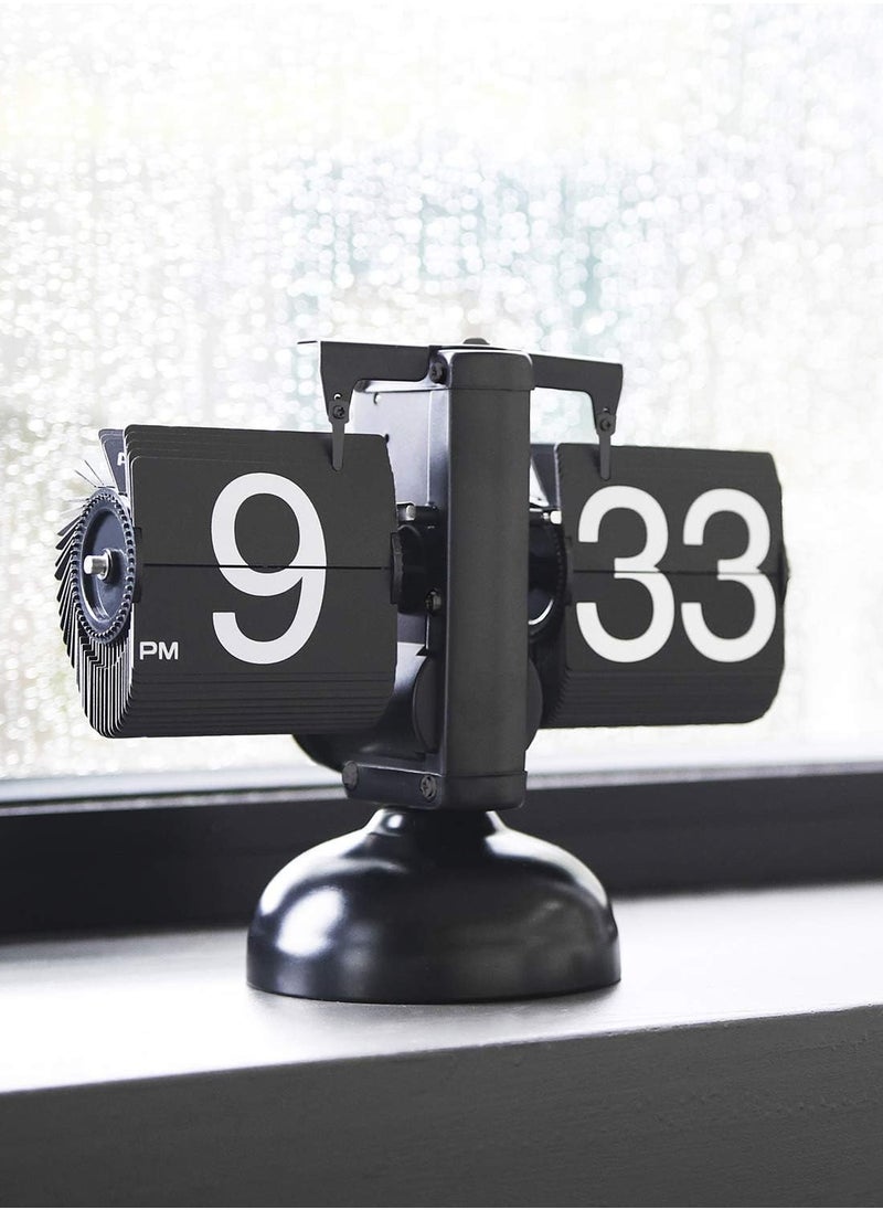 Automatic Flip Desk Clock, Desktop Clock, Retro Vintage, Large Number Display, Battery Powered, Internal Gear Operation, Home Decoration, for Home, Office, School, Hotel, Coffee Shop