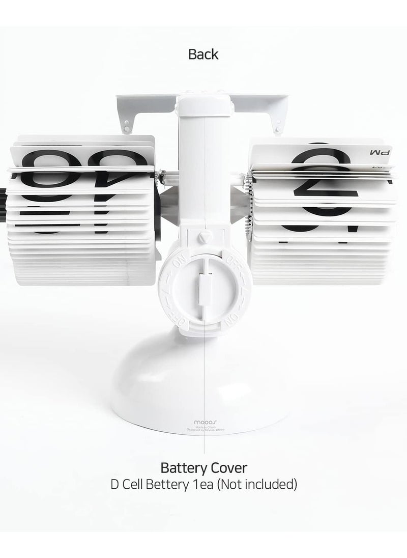 Automatic Flip Desk Clock, Desktop Clock, Retro Vintage, Large Number Display, Battery Powered, Internal Gear Operation, Home Decoration, for Home, Office, School, Hotel, Coffee Shop