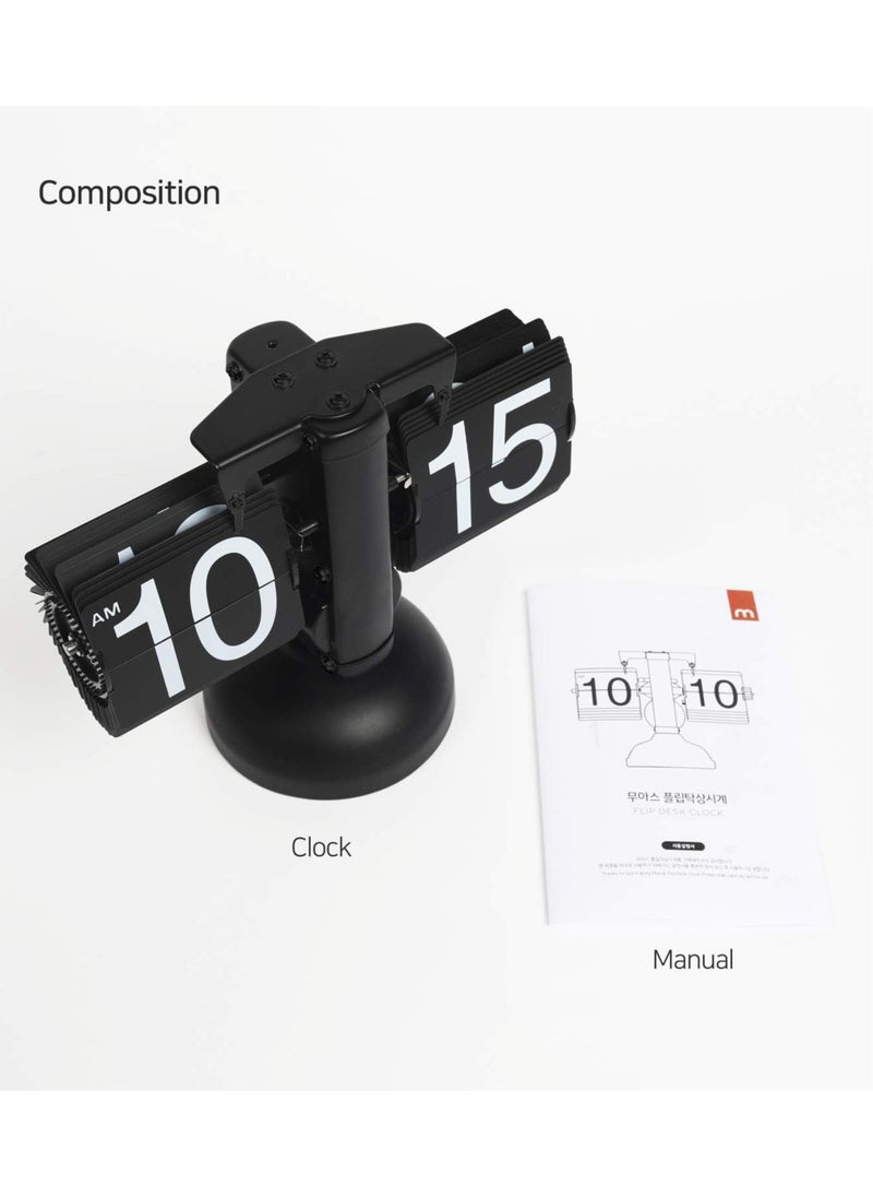 Automatic Flip Desk Clock, Desktop Clock, Retro Vintage, Large Number Display, Battery Powered, Internal Gear Operation, Home Decoration, for Home, Office, School, Hotel, Coffee Shop