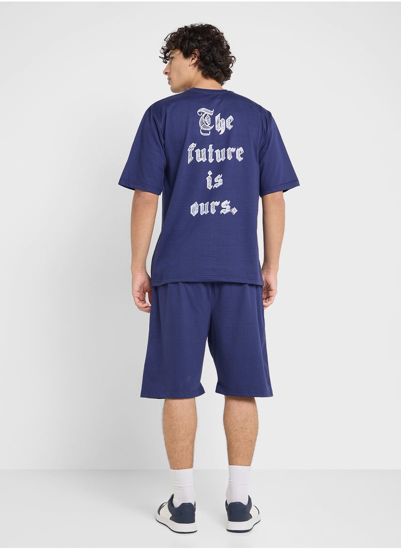 Graphic T-Shirts And Shorts Sets