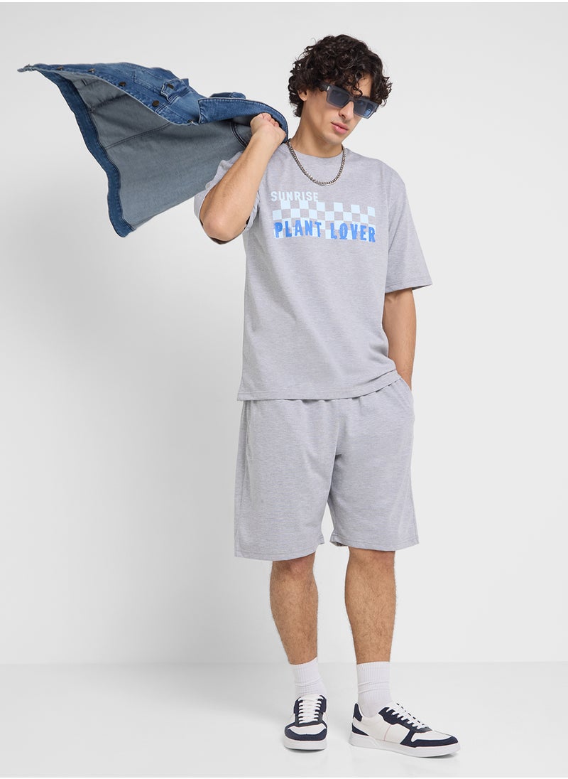 Graphic T-Shirts And Shorts Sets