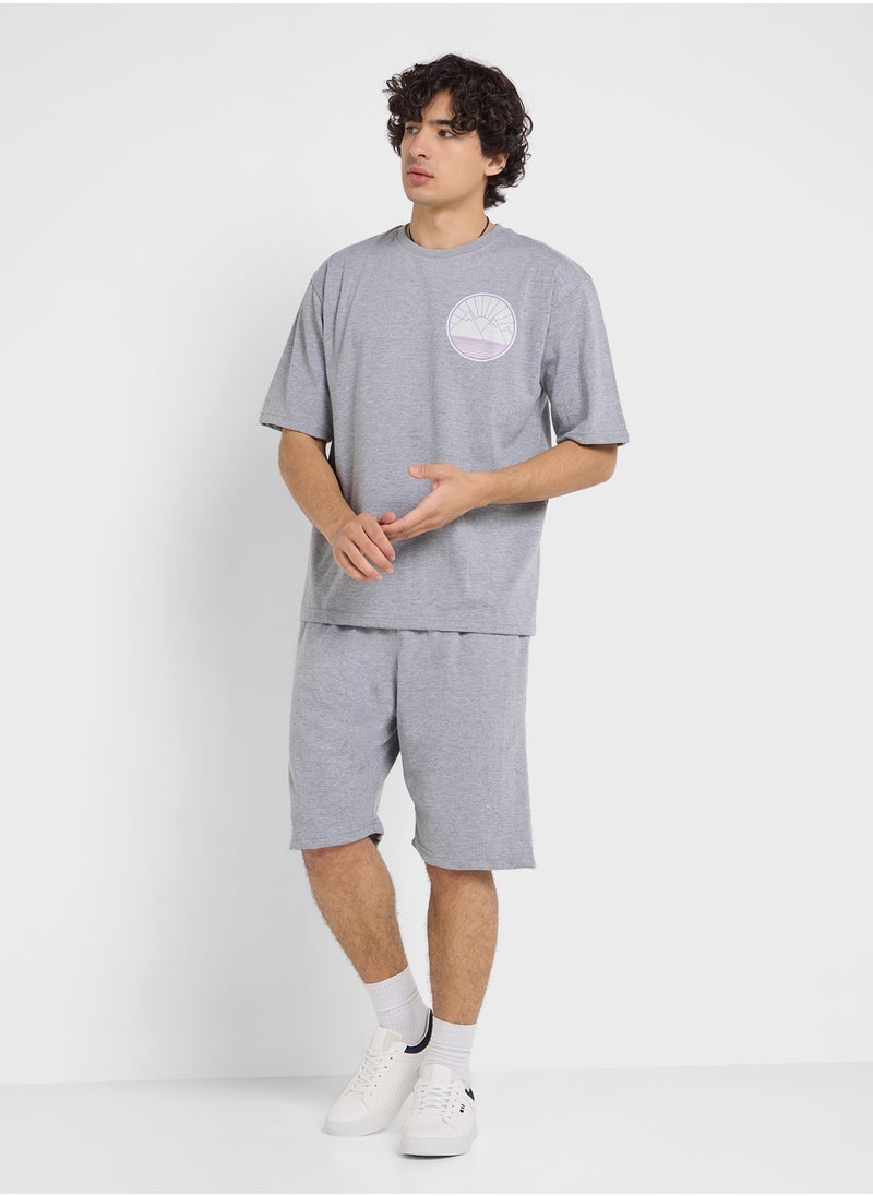 Graphic T-Shirts And Shorts Sets