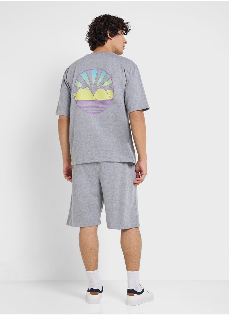 Graphic T-Shirts And Shorts Sets