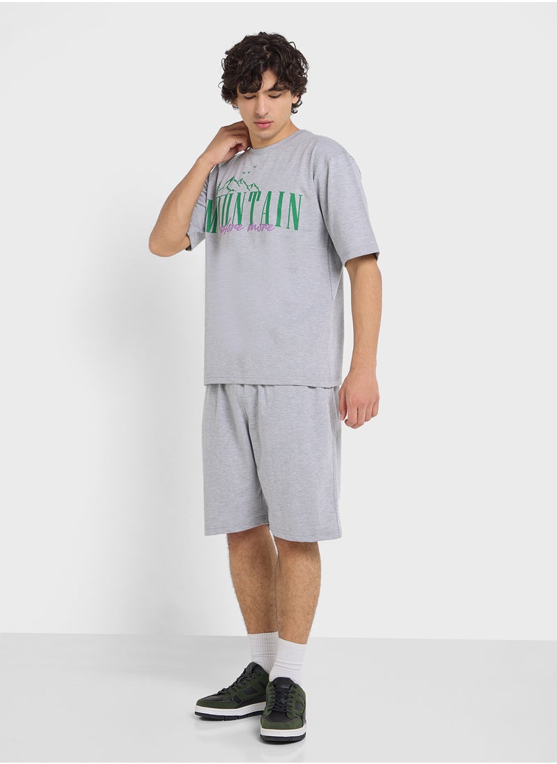 Graphic T-Shirts And Shorts Sets