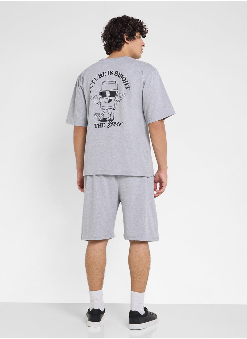 Graphic T-Shirts And Shorts Sets