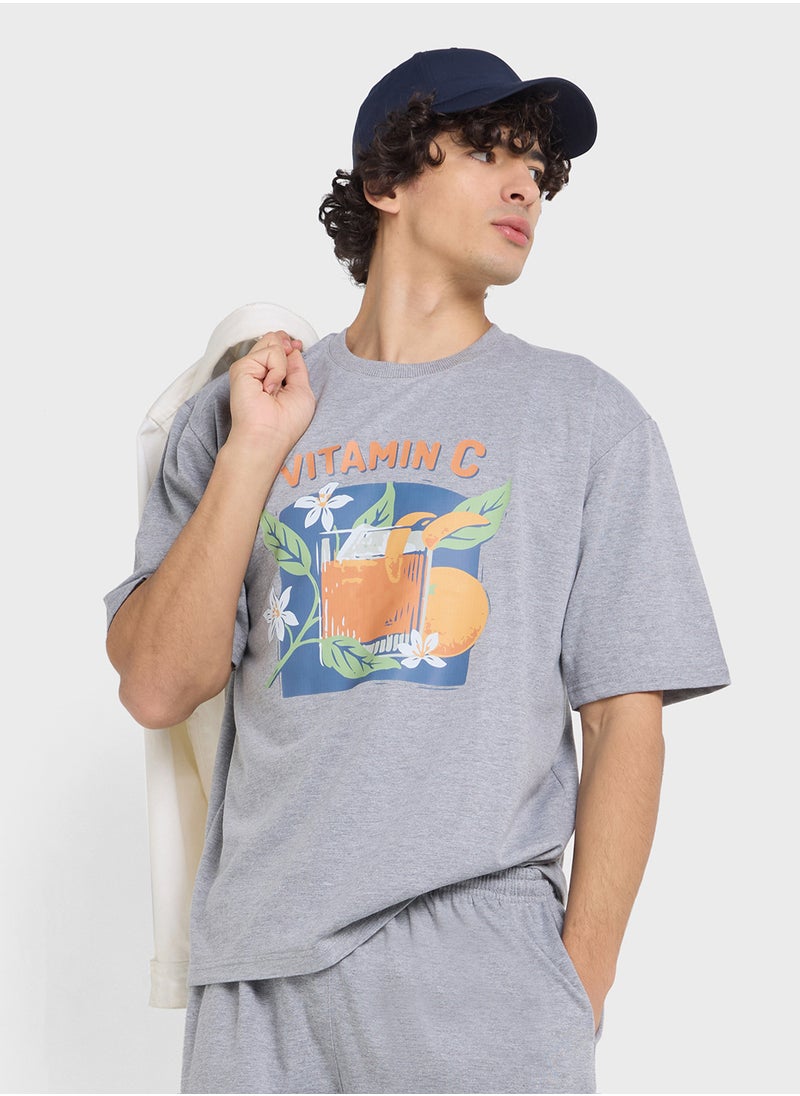 Graphic T-Shirts And Shorts Sets