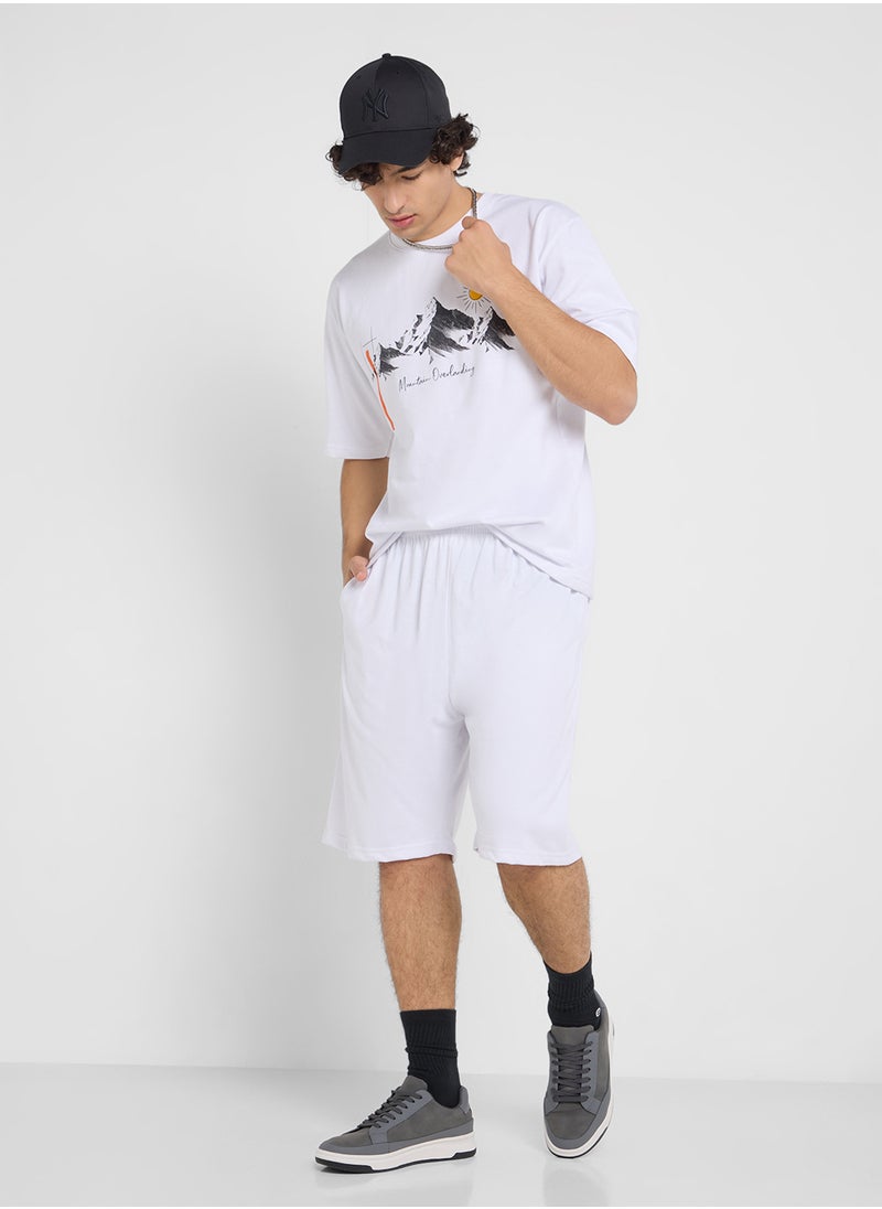 Graphic T-Shirts And Shorts Sets
