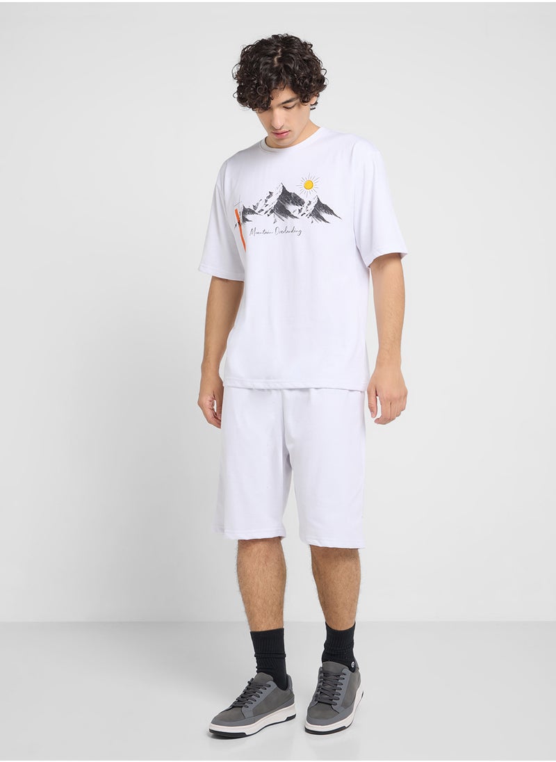 Graphic T-Shirts And Shorts Sets