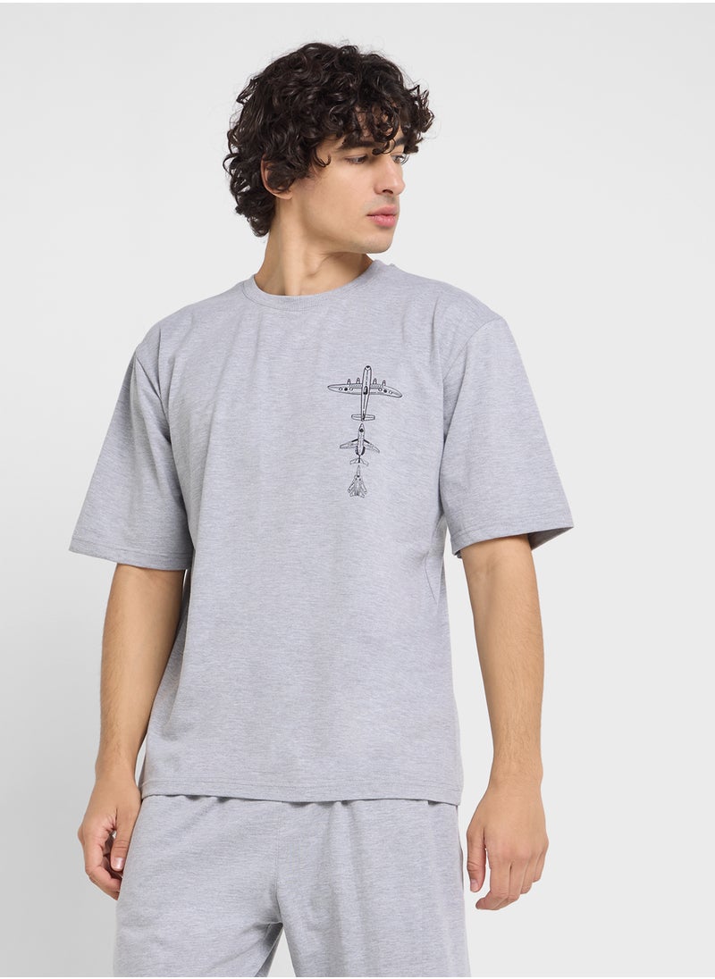 Graphic T-Shirts And Shorts Sets
