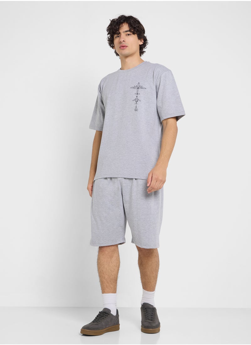 Graphic T-Shirts And Shorts Sets