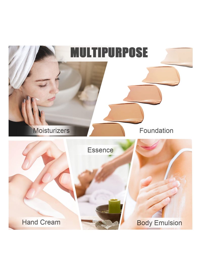 Plastic Airless Pump Bottle, Refillable Lotion Containers, 8 Pack 10ml/0.34oz Mini Spray Bottle, Empty Pump Press Vacuum Dispenser, for Travel Foundation Essence Gel Emulsion Toiletries Sample