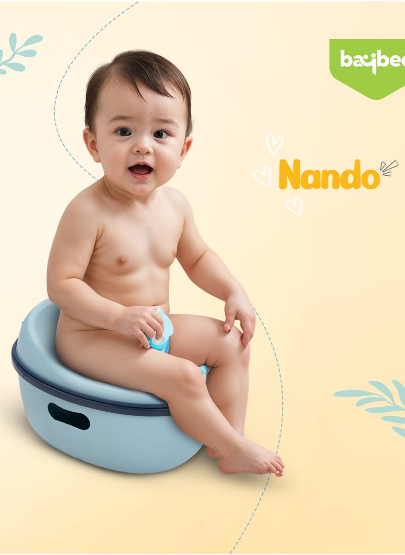 Baybee 3 in 1 Nando Baby Potty Seat For Kids, Baby Potty Training Seat Chair With Splash Guard & Potty Step Stool for Toddlers Kids Western Toilet Seat Potty Seat For 0 to 5 Years Boy Girl Blue