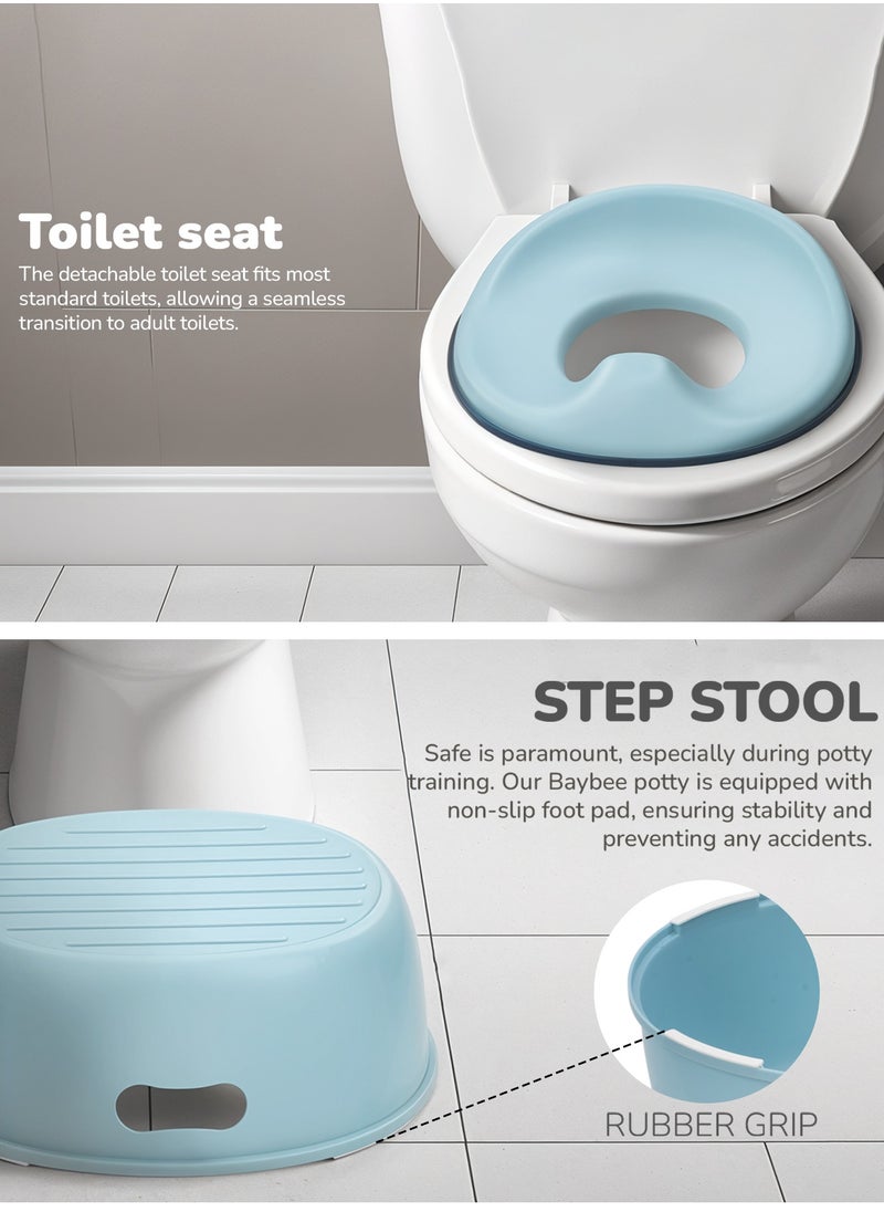 Baybee 3 in 1 Nando Baby Potty Seat For Kids, Baby Potty Training Seat Chair With Splash Guard & Potty Step Stool for Toddlers Kids Western Toilet Seat Potty Seat For 0 to 5 Years Boy Girl Blue