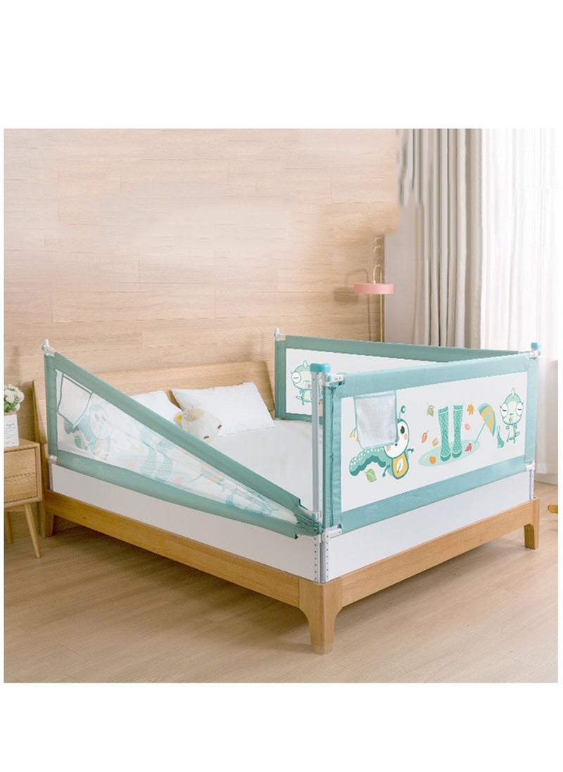 Bed Rail for Toddlers - (1 Pack 1.8 m) Toddler Bed Rails with Double Child Lock, Bed Rail for Baby Kids with Pattern, Infants Height Adjustment Guardrail for Queen Size Bed