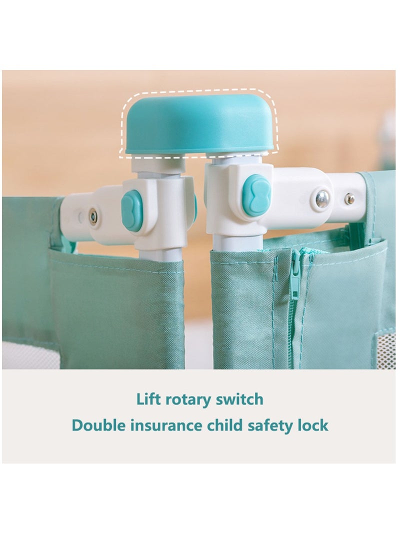 Bed Rail for Toddlers - (1 Pack 1.8 m) Toddler Bed Rails with Double Child Lock, Bed Rail for Baby Kids with Pattern, Infants Height Adjustment Guardrail for Queen Size Bed