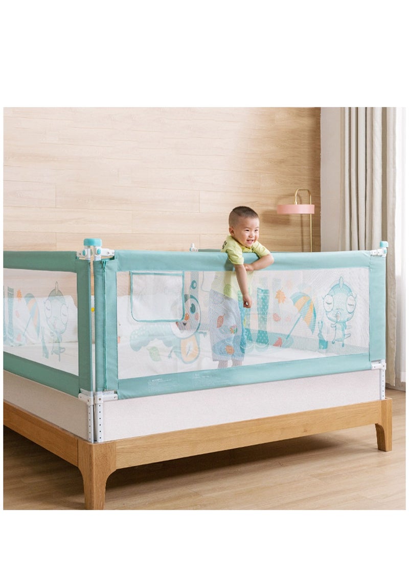 Bed Rail for Toddlers - (1 Pack 1.8 m) Toddler Bed Rails with Double Child Lock, Bed Rail for Baby Kids with Pattern, Infants Height Adjustment Guardrail for Queen Size Bed