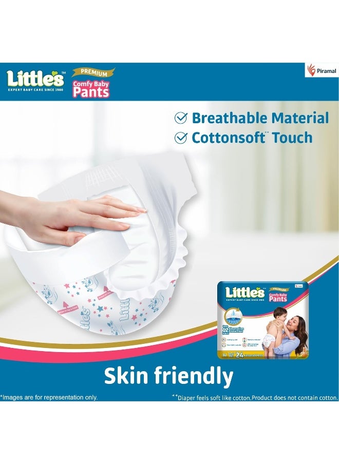 Little's Baby Diapers XL Size (Extra Large) Pants Style | 12-17 kg | 48 Count - Pack of 2 | CottonSoft Baby Diaper with Leakage Guard, Wetness Indicator & 12 Hours Absorption
