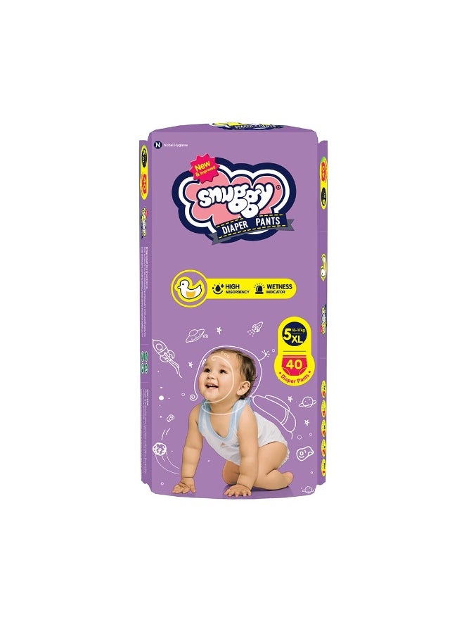 Snuggy Baby Diaper Pants Extra Large 40 Count (Pack of 1), 13-17 kgs, Rapid Absorption, Anti - Bacterial